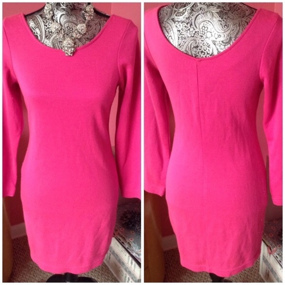 VINTAGE SA2 PINK FUSCIA FITTED DRESS S NWOT